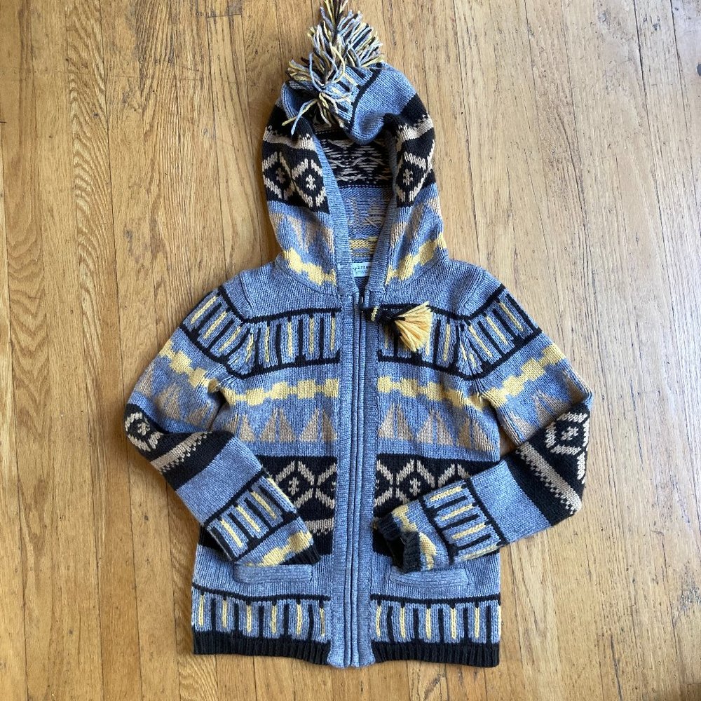 Anthropologie Sparrow wool blend patterned hooded sweater - good condition